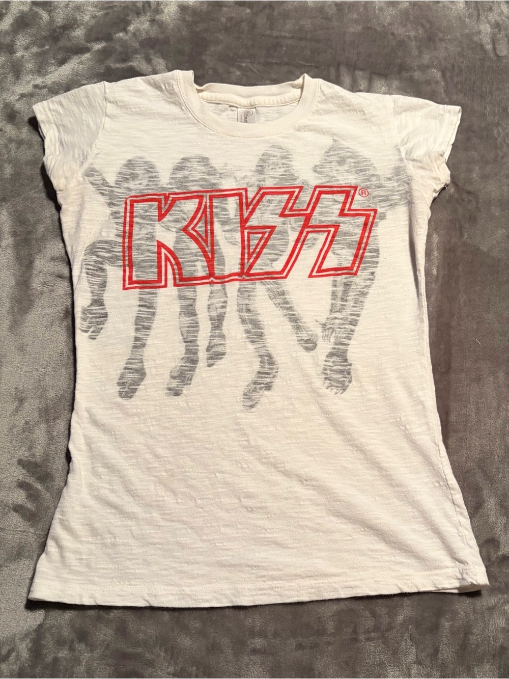 Kiss White Short Sleeve Tee with Red Logo